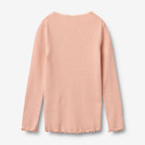 Wheat Main Langærmet Rib T-Shirt Reese T-Shirt 9658 rose cloud