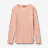 Wheat Main Langærmet Rib T-Shirt Reese T-Shirt 9658 rose cloud