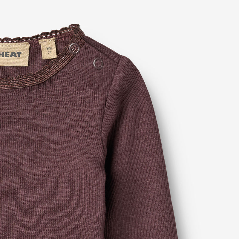 Wheat Main Langærmet Rib T-Shirt Reese T-Shirt 3030 fudge