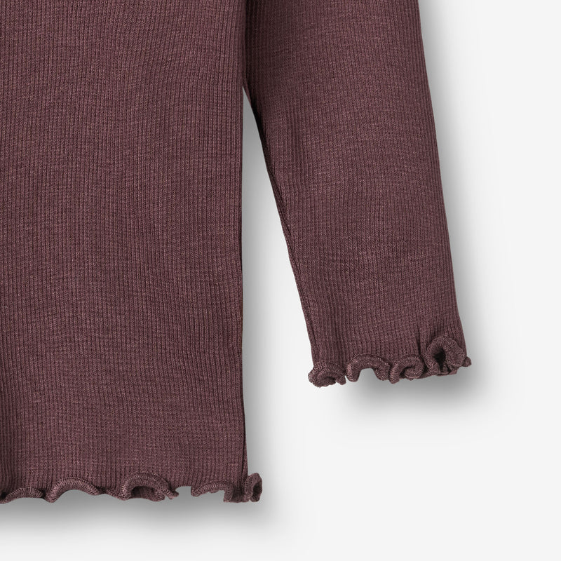 Wheat Main Langærmet Rib T-Shirt Reese T-Shirt 3030 fudge