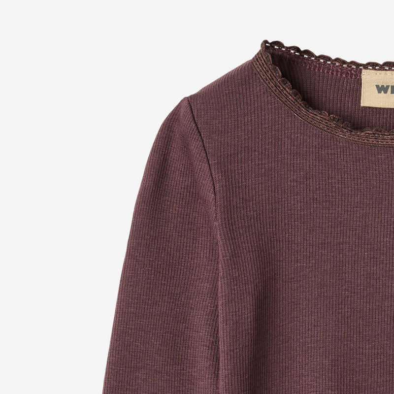 Wheat Main Langærmet Rib T-Shirt Reese T-Shirt 3030 fudge