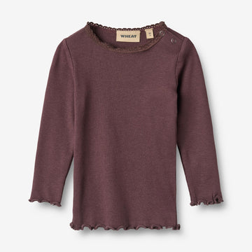 Wheat Main Langærmet Rib T-Shirt Reese T-Shirt 3030 fudge