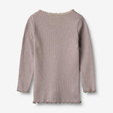 Wheat Main Langærmet Rib T-Shirt Reese T-Shirt 9531 dusty purple