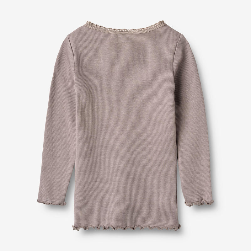 Wheat Main Langærmet Rib T-Shirt Reese T-Shirt 9531 dusty purple