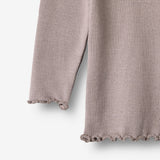 Wheat Main Langærmet Rib T-Shirt Reese T-Shirt 9531 dusty purple