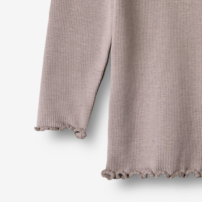 Wheat Main Langærmet Rib T-Shirt Reese T-Shirt 9531 dusty purple