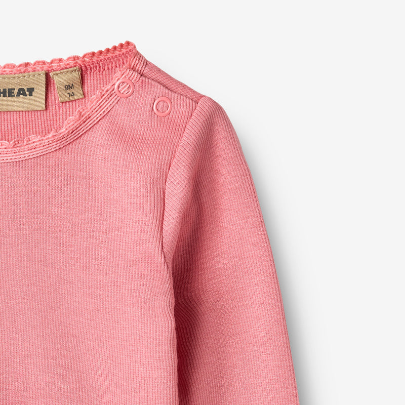 Wheat Main Langærmet Rib T-Shirt Reese T-Shirt 9568 soft pink