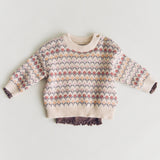 Wheat Main Langærmet Rib T-Shirt Reese T-Shirt 9623 plum truffle