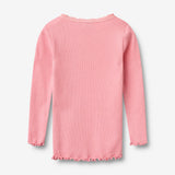 Wheat Main Langærmet Rib T-Shirt Reese T-Shirt 9638 bubblegum