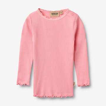 Wheat Main Langærmet Rib T-Shirt Reese T-Shirt 9638 bubblegum