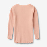 Wheat Main Langærmet Rib T-Shirt Reese T-Shirt 9658 rose cloud