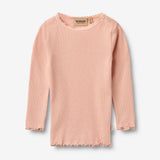 Wheat Main Langærmet Rib T-Shirt Reese T-Shirt 9658 rose cloud