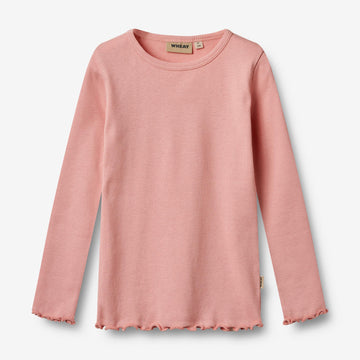 Wheat Main Langærmet Rib T-shirt Ida T-Shirt 2026 rose