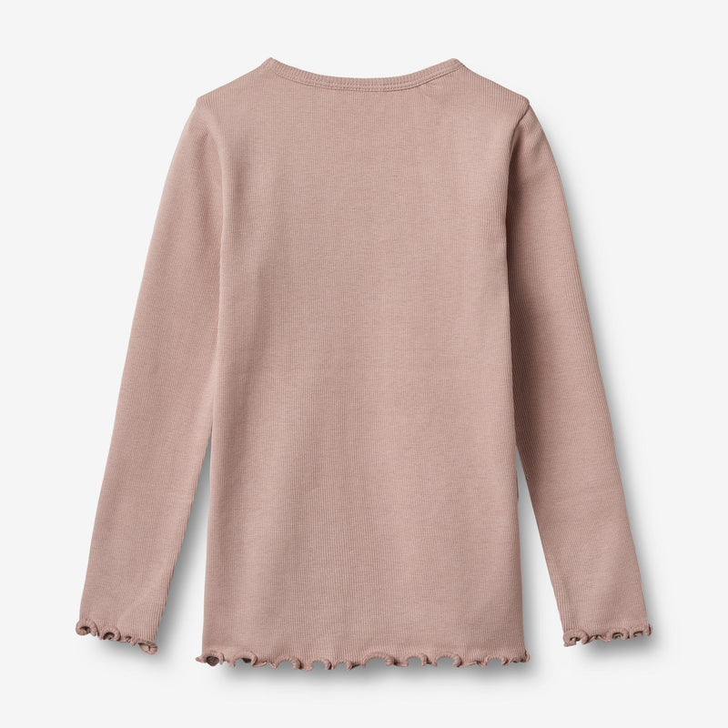 Wheat Main Langærmet Rib T-shirt Ida Jersey Tops and T-Shirts 2487 rose powder