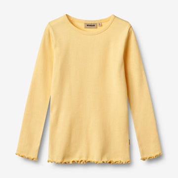Wheat Main Langærmet Rib T-shirt Ida T-Shirt 9425 golden yellow