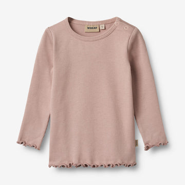 Wheat Main Langærmet Rib T-shirt Ida T-Shirt 2487 rose powder