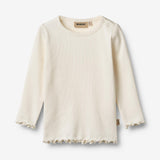 Wheat Main Langærmet Rib T-shirt Ida Jersey Tops and T-Shirts 3182 ivory 