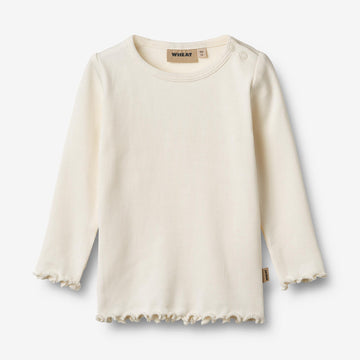 Wheat Main Langærmet Rib T-shirt Ida T-Shirt 3182 ivory