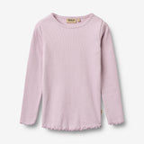 Wheat Main Langærmet Rib T-shirt Ida T-Shirt 1346 lavender