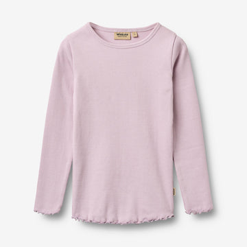 Wheat Main Langærmet Rib T-shirt Ida T-Shirt 1346 lavender