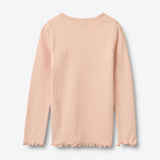 Wheat Main Langærmet Rib T-shirt Ida T-Shirt 2400 powder