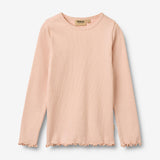 Wheat Main Langærmet Rib T-shirt Ida T-Shirt 2400 powder