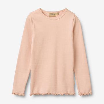 Wheat Main Langærmet Rib T-shirt Ida T-Shirt 2400 powder