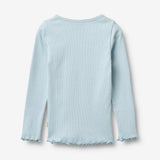 Wheat Main Langærmet Rib T-shirt Ida T-Shirt 2703 summer sky