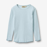 Wheat Main Langærmet Rib T-shirt Ida T-Shirt 2703 summer sky