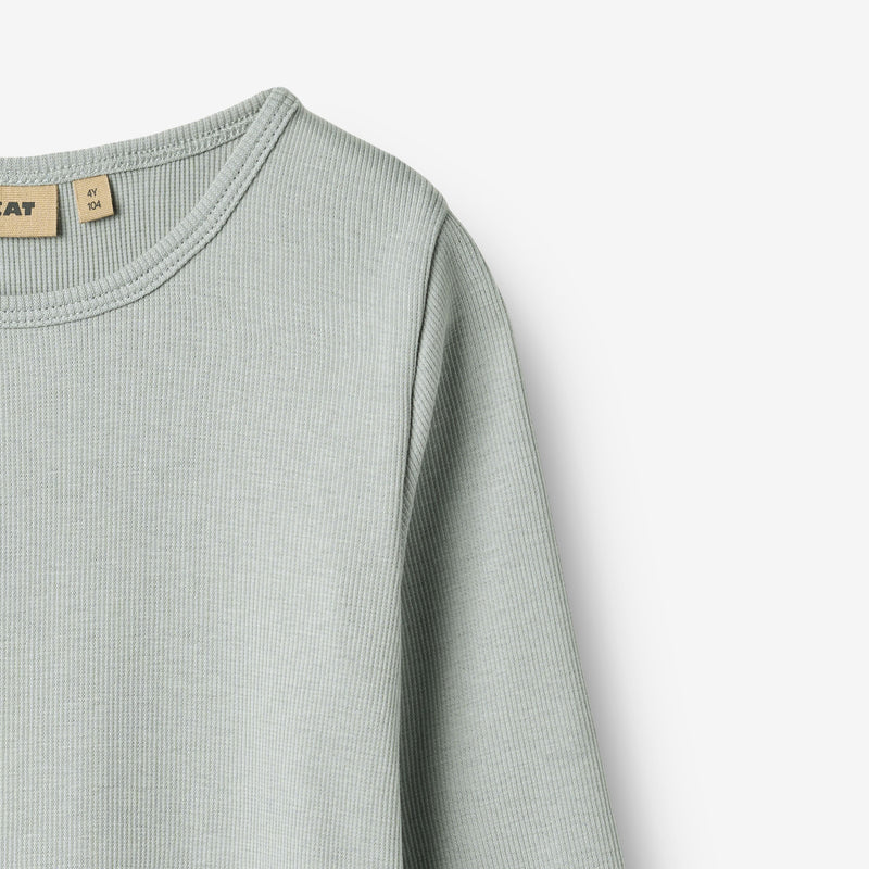 Wheat Main Langærmet Rib T-shirt Ida T-Shirt 9567 soft rain