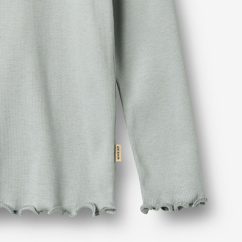 Wheat Main Langærmet Rib T-shirt Ida T-Shirt 9567 soft rain
