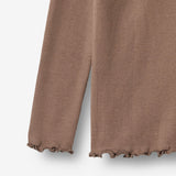 Wheat Main Langærmet Rib T-shirt Ida T-Shirt 9573 toffee brown
