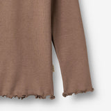 Wheat Main Langærmet Rib T-shirt Ida T-Shirt 9573 toffee brown