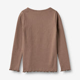 Wheat Main Langærmet Rib T-shirt Ida T-Shirt 9573 toffee brown