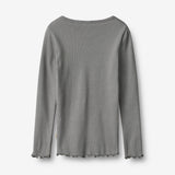 Wheat Main Langærmet Rib T-shirt Ida T-Shirt 9624 flint