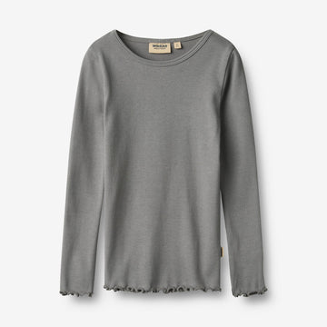 Wheat Main Langærmet Rib T-shirt Ida T-Shirt 9624 flint