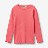 Wheat Main Langærmet Rib T-shirt Ida T-Shirt 9668 watermelon