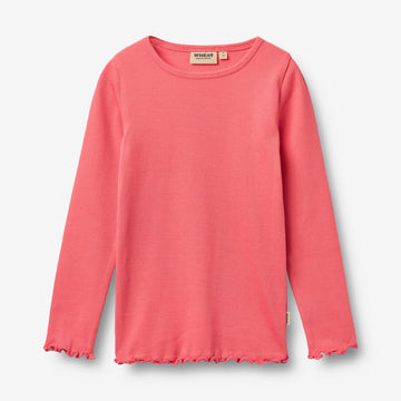Wheat Main Langærmet Rib T-shirt Ida T-Shirt 9668 watermelon