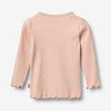 Wheat Main Langærmet Rib T-shirt Ida T-Shirt 2400 powder