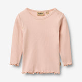 Wheat Main Langærmet Rib T-shirt Ida T-Shirt 2400 powder