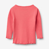 Wheat Main Langærmet Rib T-shirt Ida T-Shirt 9668 watermelon