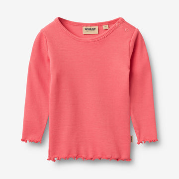 Wheat Main Langærmet Rib T-shirt Ida T-Shirt 9668 watermelon