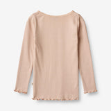 Wheat Main  Langærmet Rib T-shirt Reese Jersey Tops and T-Shirts 2032 rose dust