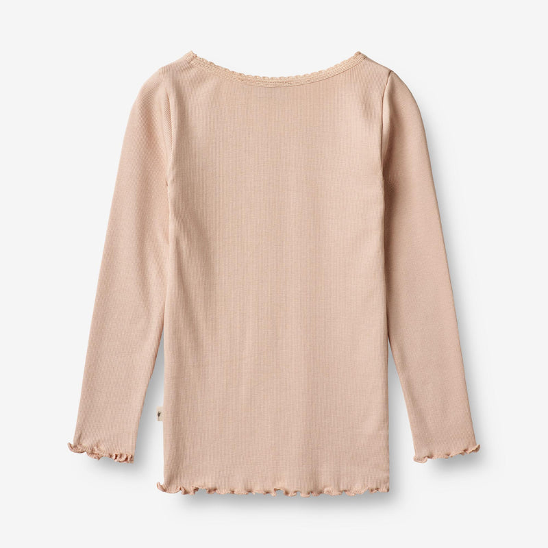 Wheat Main  Langærmet Rib T-shirt Reese Jersey Tops and T-Shirts 2032 rose dust