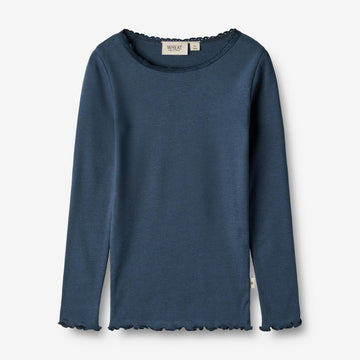 Wheat Main   Langærmet Rib T-shirt Reese Jersey Tops and T-Shirts 1042 blue waves