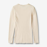 Wheat Main   Langærmet Rib T-shirt Reese Jersey Tops and T-Shirts 3171 cream