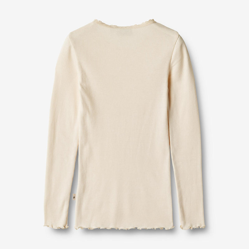 Wheat Main   Langærmet Rib T-shirt Reese Jersey Tops and T-Shirts 3171 cream