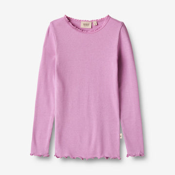 Wheat Main   Langærmet Rib T-shirt Reese Jersey Tops and T-Shirts 4500 iris