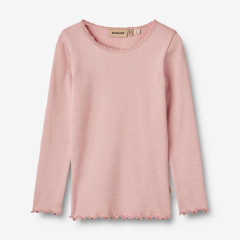 Wheat Main Langærmet Rib T-shirt Reese Jersey Tops and T-Shirts 1188 rose frost