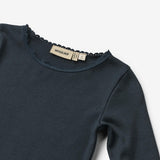 Wheat Main Langærmet Rib T-shirt Reese Jersey Tops and T-Shirts 1432 navy